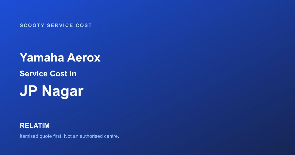 Yamaha Aerox Service Cost in JP Nagar, Bangalore
